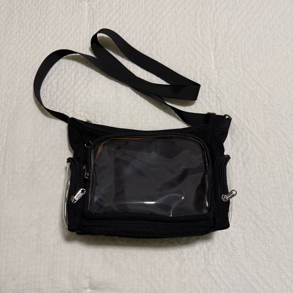 Canvas Ita Bag Crossbody Shoulder Bag with Pins Display